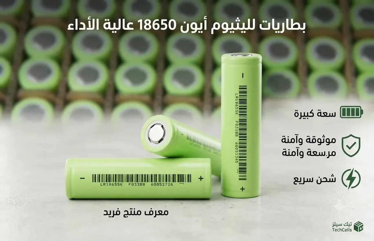 بطاريات ليثيوم 18650 – 3.7V / 3000mAh عالية الطاقة (High Drain